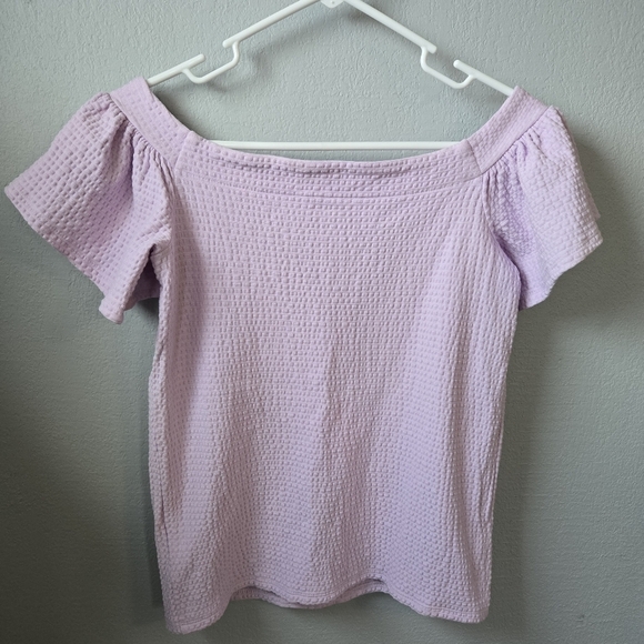 Express Small Purple Off the Shoulder Top - Picture 4 of 4